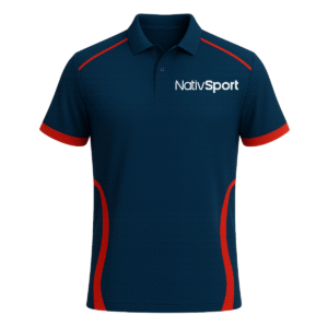 NativSport Sports Polo T-Shirt Navy Blue and Orange – Elite Performance Wear